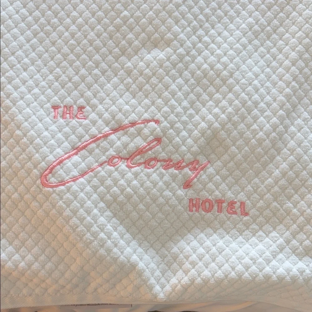 White and Pink Beach Towel